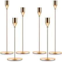 Apex Bougeoir Doré Coniques 6 Pcs Chandelier De Mariage Chandeliers Coniques Pour La Maison Pour Les Fêtes,mariages,dîners