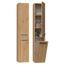 Artisan - Badezimmerschrank Nel Iv Mit Säulen Und Korb, Farbe: Oak