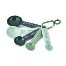 Kitchencraft 5pc Measuring Spoon Set, Green And Blue Space Saving Nesting Measuring Spoons For Dry Or Liquid Ingredients, Ideal For Cooking And Baking