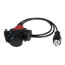 Solera - Dreifach-antenne Schwarzer Gummi Mit 4,8mm Stecker Und 2m Kabel T/tl. Bipolar 5586cob