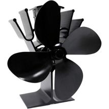 Ventilateur De Poêle À Bois Hot Blast À 4 Pales, Économie De Combustible, Chauffage Écologique (noir)