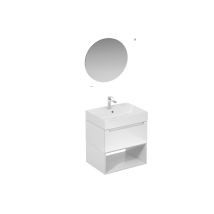 Naturel Conjunto De Baño Con Lavabo Que Incluye Grifo De Lavabo, Caño Y Sifón Naturel Stilla, Blanco Brillante (ksetstilla012)