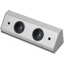 Wipo - Steckdosenleiste Corner Compact 230 V, Max.3500 Watt, L 410 Mm, Edelstahl Effekt