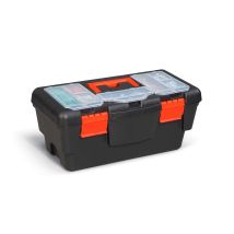 Eko Toolbox 16 – Werkzeugkasten – 40 x 20 x 17,5 cm – Schwarz mit roten Details