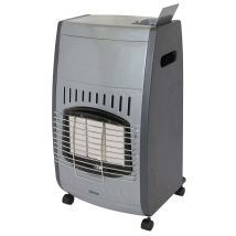 Qlima – Stufa a gas GPL infrarossi 4,2 kW – Potenza 1400/2700/4200 W – Dimensioni 42x35x73 cm – Colore nero/argento