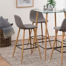 Tabouret De Bar Wilhelm - Gris Clair/chêne