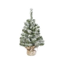 Everlands Mini Weihnachtsbaum Im Jutesack 45 Cm Grün Weiß Baum
