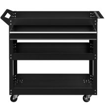Durhand Carrello 3 Livelli Acciaio Con Cassetto, Nero