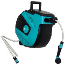 Durhand - 15m Water Hose Reel Compact Garden Car Auto Retract Spray Nozzle