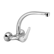 Grifería Fregadero Pared Vertical Caño Tubo Cromo 110mm Mirtak