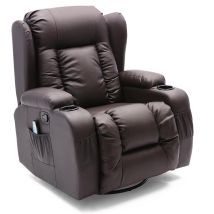 More4homes - Caesar High Back Manual Bond Grade Leather Recliner 3+2+1 Suite Sofa Armchair Set Brown 1 Seater - Brown