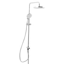 Swiss Aqua Technologies - Brausegarnitur, 3-strahl-handbrause, Stange Mit Schieber, Integrierter Xxl-duschkopf 254 Mm, Chrom Satpipet