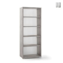 Sarmog - Modernes Bücherregal Aus Beton Cemento Holz Mit Vier Regalen 71x41x H182 Cm