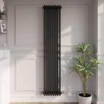 Duratherm - Traditional Black Collosseum Column Radiators Vertical Horizontal 1800 X 380mm Triple Column Vertical