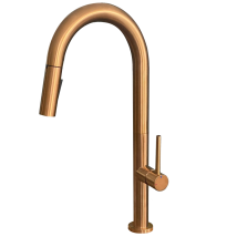 Essebagno Portofino Spültischmischer Mit Ausziehbarer Handbrause Kupfer Gebürstet