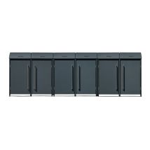 Westmann Metall Mülltonnenbox Moderna 6 6x240 L Anthrazit 83x417x135 Cm