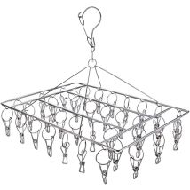 Socken-trockenständer, Wäscheständer Zum Aufhängen Mit 40 Windfesten Edelstahlclips Für Socken, Unterwäsche, Kleidung Und Handtücher