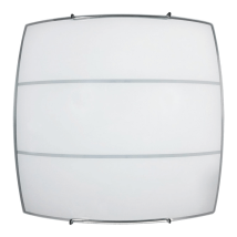 Deckenleuchte 1xE27 Haken Chrom Glasplatte – 30cm x 30cm x 10cm – Elegantes modernes Design – Hergestellt in Italien
