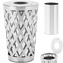 Pattumiera 61 L Rotonda Acciaio Inox, Acciaio Galvanizzato Grigia Ø 50 × 80 Cm