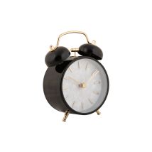 Retro-Wecker PEARL GLOW – Ø 8 cm – Metall – 1 x AA-Batterie – Elegantes Design für kleine Räume