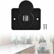 Prise Usb Voiture 12v Encastrable, Chargeur Usb Voiture, Double Prise Usb De Chargeur Adaptateur 2 Ports, Usb 3.1a 12v Led Panneau De Chargement 