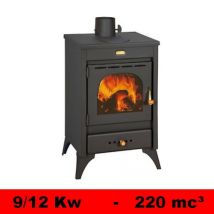 Kir - Stufa A Legna/termocamino Con Piastra Cottura In Ghisa 9/12 Kw - Mod. Kyr