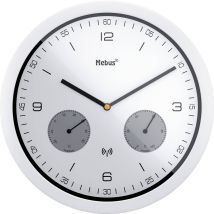 Mebus - Horloge Murale 52826 Radiopiloté(e) 260 Mm X 42 Mm Blanc
