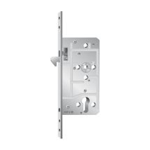 Serratura Scorrevole Porta 1631 – Nichel Lucido – Distanza 72mm – Dado 8mm – Compatibile con Cilindri a Profilo