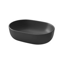 Cersanit Moduo - Lavabo Da Appoggio, 50x36 Cm, Senza Troppopieno, Antracite K116-107-box