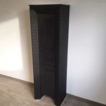 Byca - Colonna Portaoggetti Charleston Frassino Nero - 170 Cm - Bagno