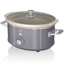 Swan Retro Sf17021grneu Slow Cooker 3,5l Contenitore Di Cottura Rimovibile, Ceramic Non-stick Pfoa & Ptfe Free, 3 Livelli Di Temperatura, Coperchio Di