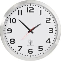 Funk Wanduhr 50 cm – Aluminium-Gehäuse – Echtglasabdeckung – DCF-77 Funkzeiteinstellung – EUROTIME – 56863