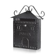 Pulverbeschichteter Anthrazitfarbener Briefkasten H 36 Cm Wandmontage ' Made In Italy'.
