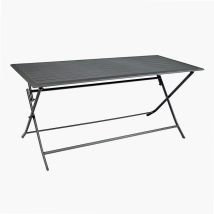 Gartentisch klappbar 160x70x75cm für 6 Personen – Anthrazitgrau – Stahl & Aluminium