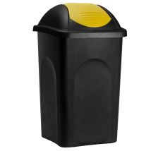 Stefanplast Cubo De Basura De 60l Con Tapa Extraíble Basurero De Plástico 68x41x41cm Negro / Amarillo