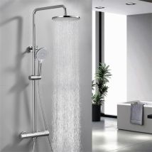 Thermostat Duschsystem Dusche Duscharmatur Chrom Regendusche Rainshower Duschset Inkl. Verstellbar Handbrause Regenbrause Duschstange