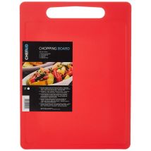 Chef Aid Tagliere Grande In Poliestere Rosso, Superficie Antiscivolo Multiuso, Facile Da Pulire E Lavabile In Lavastoviglie Con Manico, 40 X 30 Cm. 
