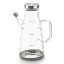 Vivalto Ölflasche mit Dosierer 750 ml aus Borosilikatglas ergonomischer Griff hitzebeständig elegante Ausführung transparente Skala