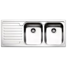 Apell Ve1162ilbc Venezia Lavello Da Incasso 2 Vasche Gocciolatoio Sinistra 116x50 Cm Colore Inox Spazzolato