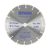 Disco Diamantato Irwin 230 Mm X 22,23 Mm Segmentato Per Cemento, Mattoni, Granito E Marmo