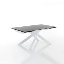 Oresteluchetta - Mesa Extensible De Cerámica De Mármol Negro Cm.h.75xp.90xl.160/200/240