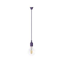 Kit Pendente Onlex in Silicone E27 Viola – Cavo Intrecciato 1m – Portalampada E27 – Illuminazione da Esterno