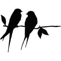 Pa Schwarze Vogelsilhouette Aus Schmiedeeisen Für Gartenbaumdekoration
