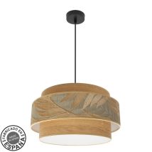 Abrila Akunadecor Kronleuchter 3-licht Samoa Braun Doppelschirm