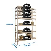 Simonrack Edelstahlregal 7 Regale 200 Kg Tragfähigkeit