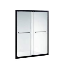 Portes Coulissantes Pour Douche Et Hammam Verre Trempé Securit 6mm Structure Aluminium Et Poignée Inox 2