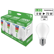 Kit 3 Lampadine A Led Globo E27 Ecolight 8w