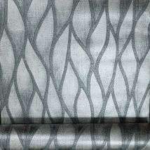 Topchic - Gravity Charcoal Black Waves Silver Glitter Embossed Textured Vinyl Wallpaper