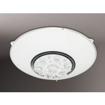 Action - Kleine Led Deckenleuchte Noa Glas Weiß Mit Kristall Ø 25cm
