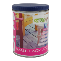 Ecolux Smalto Ecologico Acrilico Ad Acqua Per Legno E Metallo Finitura Brillante Formato 750 Ml - Colore- Bianco - Confezione 1
